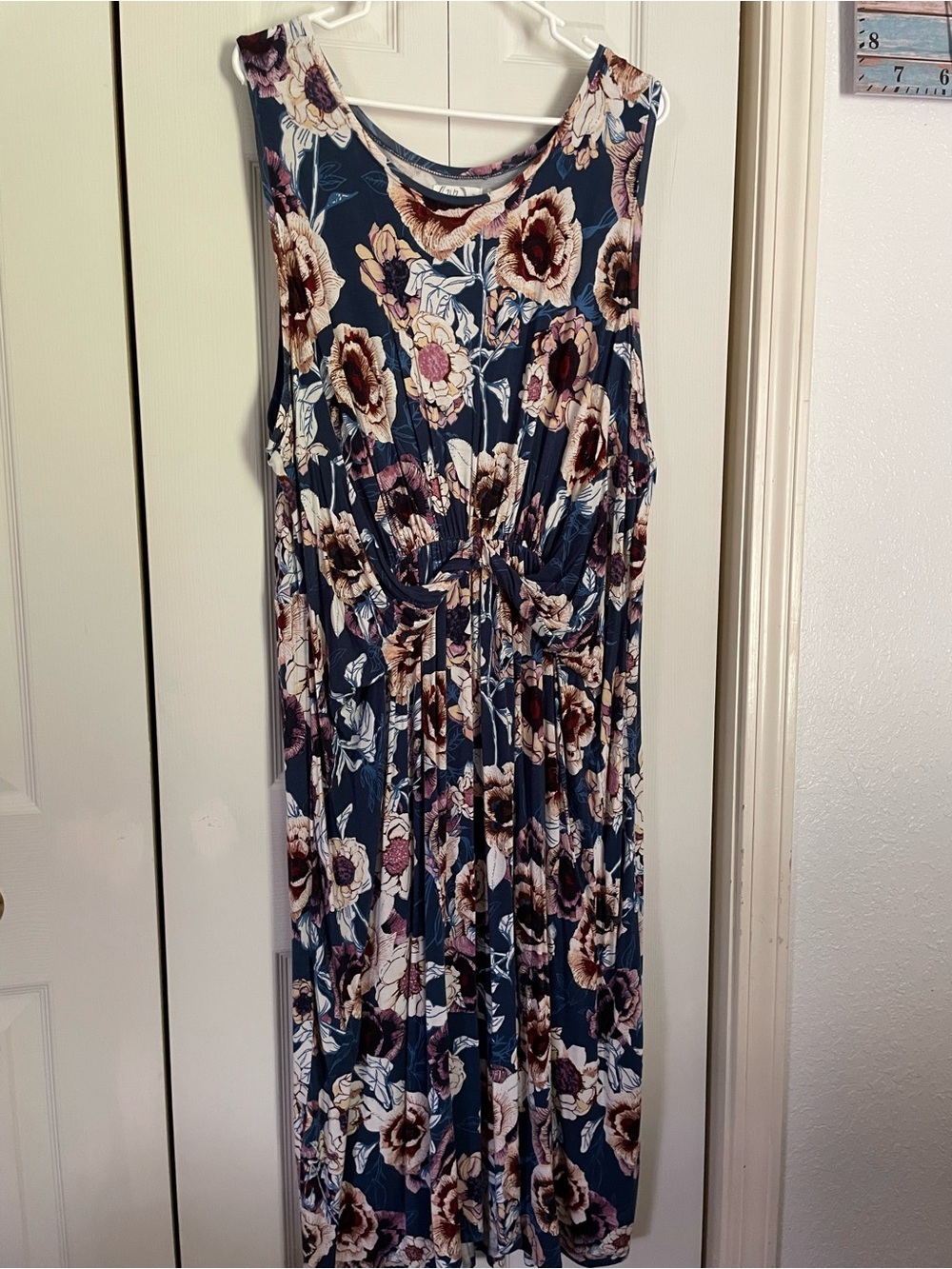 Maurices Navy Floral Sleeveless Maxi Dress